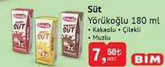 YÖRÜKOĞLU KAKOULU ÇİLEKLİ KAKAOLU MUZLU SÜT 180 ML